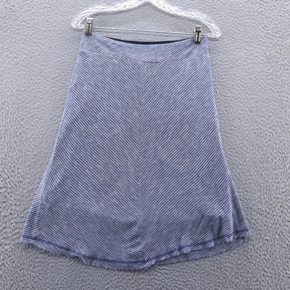 Aventura Blue Striped A-Line Skirt XS Raw Hem Rayon Spandex Casual Stretch